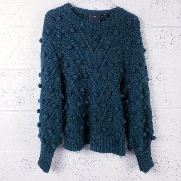 C/MEO Collective Women's Small Green Trade Places Pommed Sweater Crewneck Knit - Picture 1 of 8